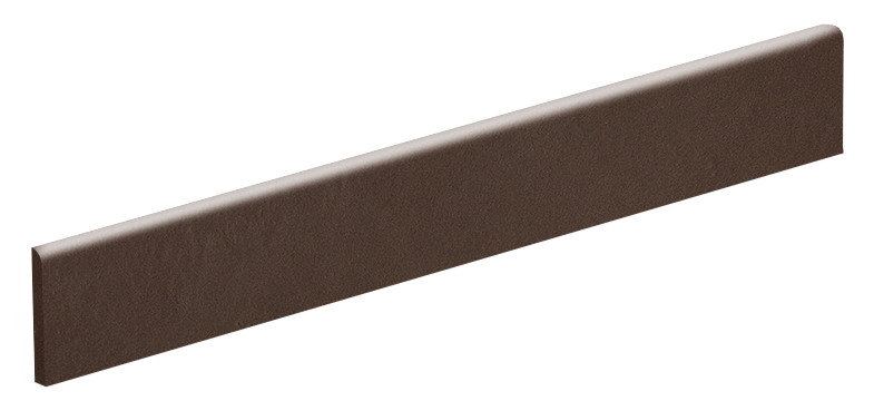 Dunkelbraune Sockelleiste für hochwertige Porcelaingres und Schöner Wohnen Fliesen.