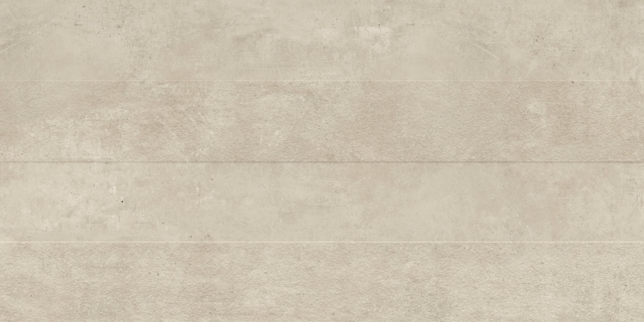 Helle, sandfarbene Fliesen in Betonoptik für Innen- und Außenbereiche.